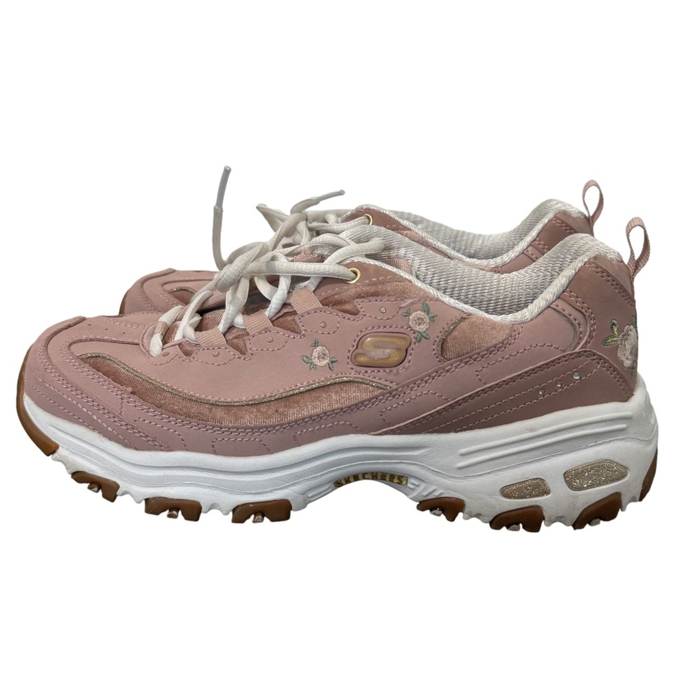 Skechers Women's D'Lites Rose‎ Blooms Walking Sneakers Muave Pink Size 8